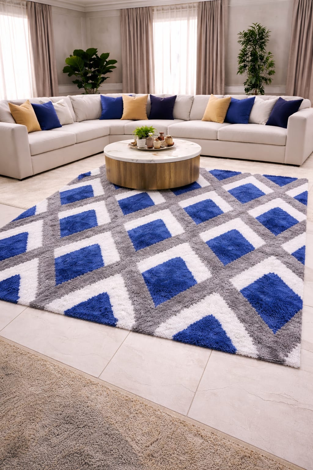 5 By 8 Soft Fluffy Carpets Non-slip Rugs Floor Mat