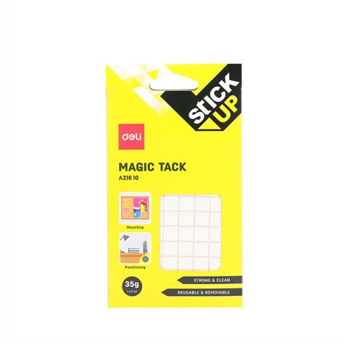 (EXCLUSIVE OFFER)DELI A21610 MAGIC TACK 35G Reusable Adhesive Putty  No Residue Easy to Use Non-Toxic Safe for Home Office School Use Ideal for Temporary Displays