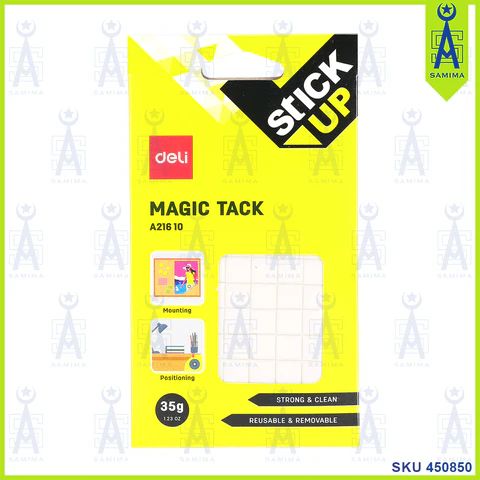 (EXCLUSIVE OFFER)DELI A21610 MAGIC TACK 35G Reusable Adhesive Putty  No Residue Easy to Use Non-Toxic Safe for Home Office School Use Ideal for Temporary Displays