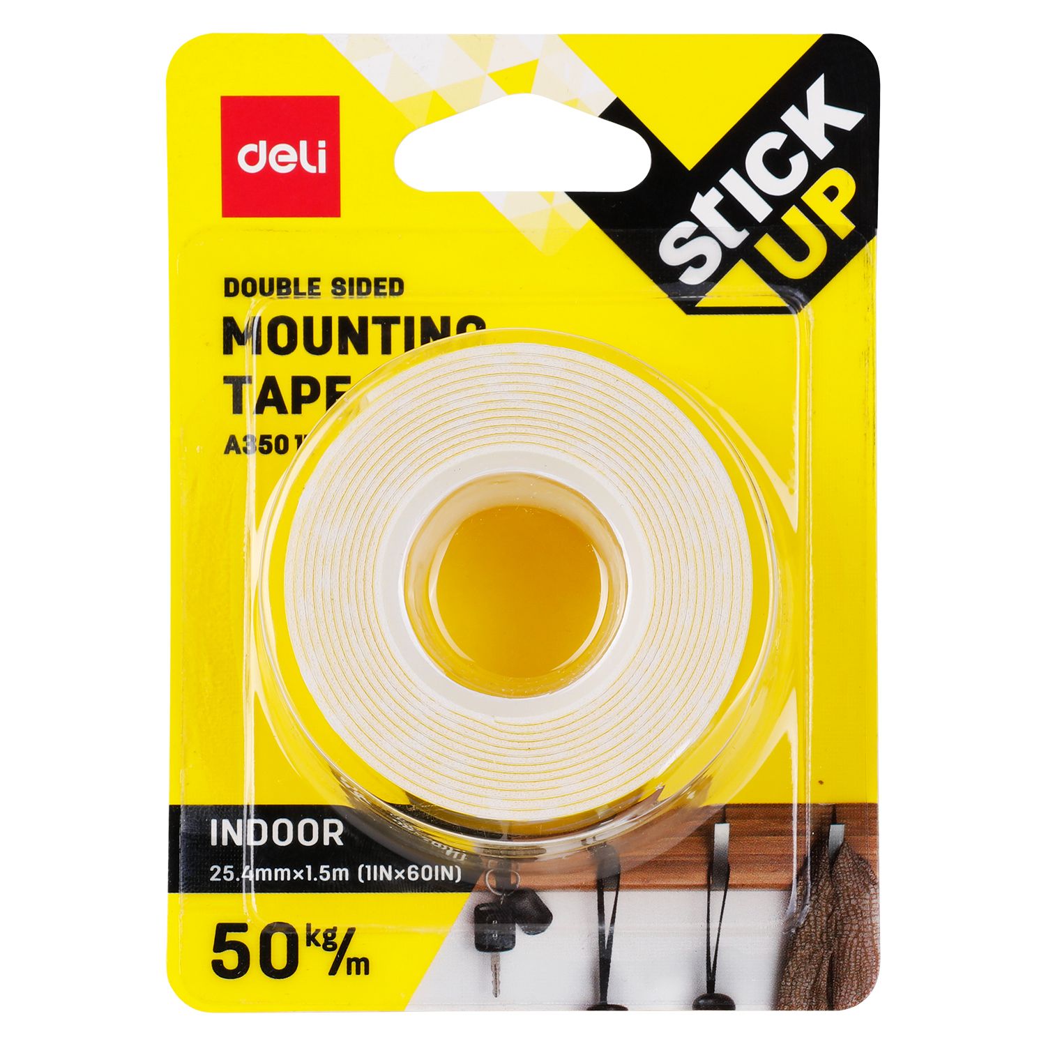 【Deli Official】DELI A35011Mounting Tape 1"x1.5M  Double-Sided Adhesive Foam Tape for Secure Mounting & Decorating Polyethylene (PE) foam