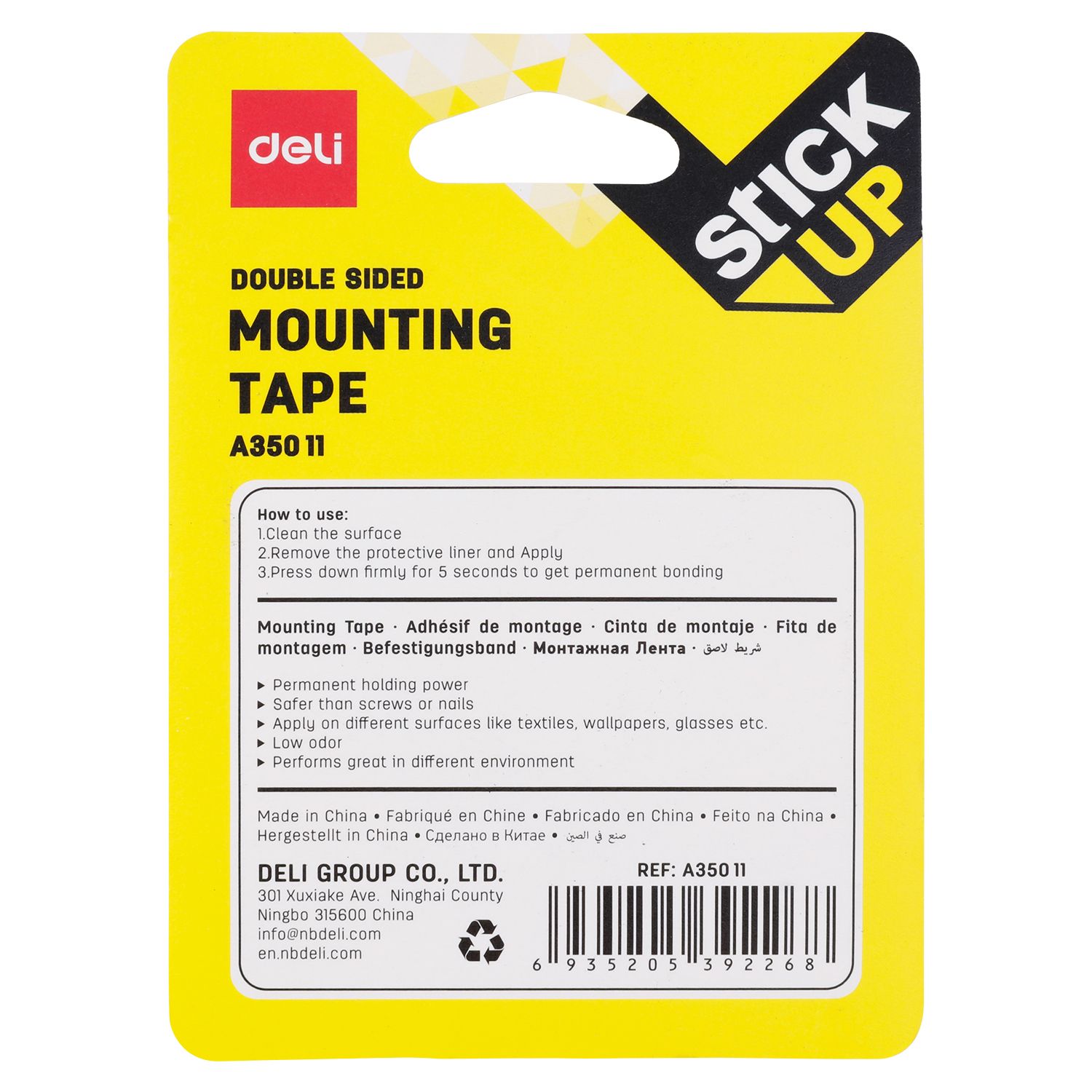 【Deli Official】DELI A35011Mounting Tape 1"x1.5M  Double-Sided Adhesive Foam Tape for Secure Mounting & Decorating Polyethylene (PE) foam