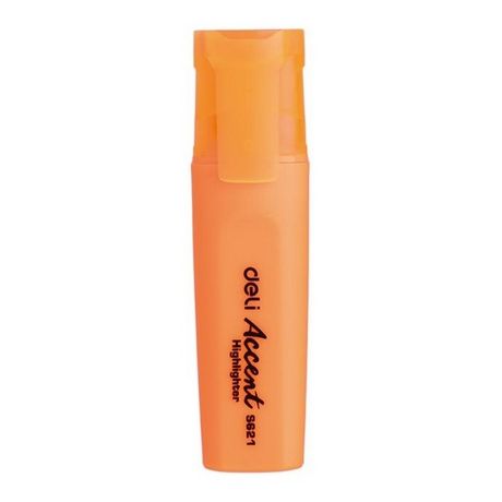 (EXCLUSIVE OFFER)DELI Stationery DELI S621 Accent Highlighter - Orange Chisel Tip Quick-Dry Fluorescent Ink Non-Toxic Ideal for School Office & Study Use
