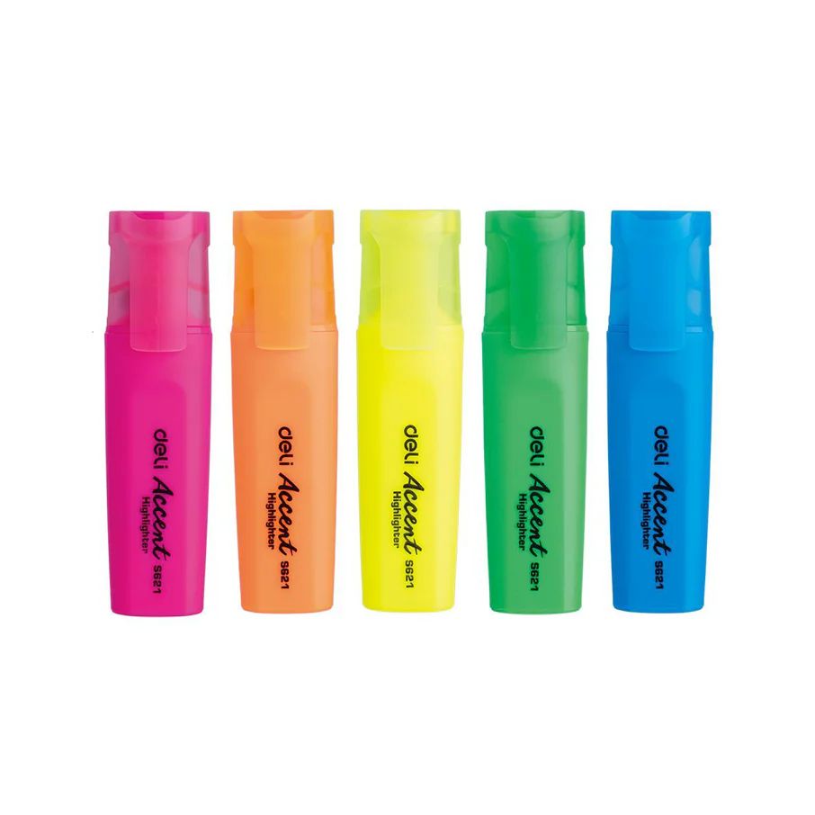 (EXCLUSIVE OFFER)DELI Stationery DELI S621 Accent Highlighter - Orange Chisel Tip Quick-Dry Fluorescent Ink Non-Toxic Ideal for School Office & Study Use