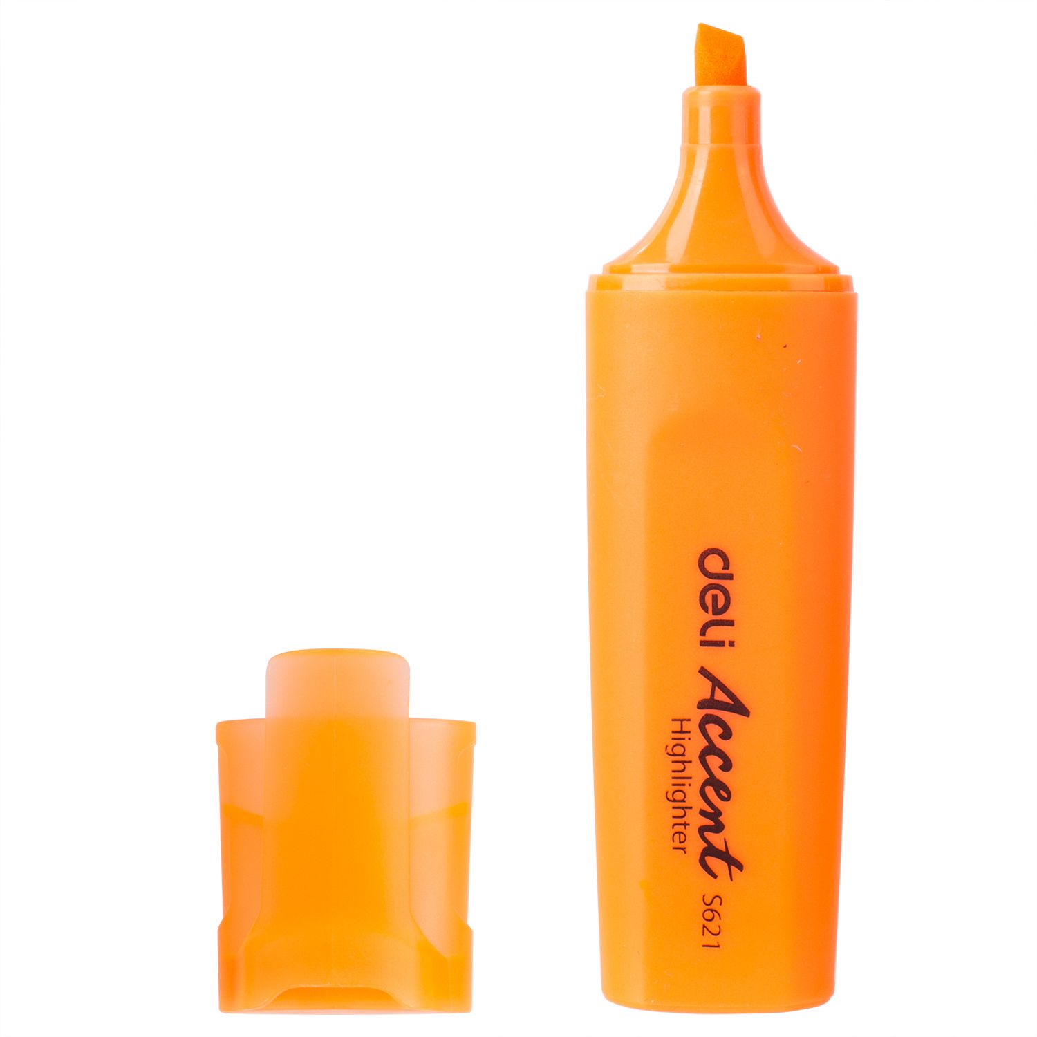 (EXCLUSIVE OFFER)DELI Stationery DELI S621 Accent Highlighter - Orange Chisel Tip Quick-Dry Fluorescent Ink Non-Toxic Ideal for School Office & Study Use