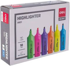 【Deli Official】DELI Stationery DELI S621 Accent Highlighter [5 Pcs/Color]  -  Chisel Tip Quick-Dry Fluorescent Ink Non-Toxic Ideal for School Office & Study Use
