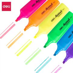 【Deli Official】DELI Stationery DELI S621 Accent Highlighter [5 Pcs/Color]  -  Chisel Tip Quick-Dry Fluorescent Ink Non-Toxic Ideal for School Office & Study Use