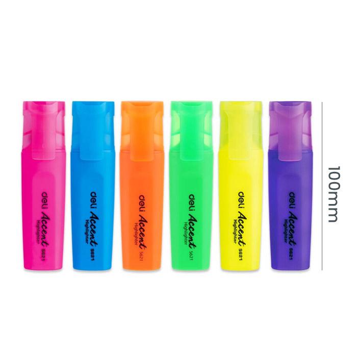 (EXCLUSIVE OFFER)DELI Stationery DELI S621 Accent Highlighter - Orange Chisel Tip Quick-Dry Fluorescent Ink Non-Toxic Ideal for School Office & Study Use