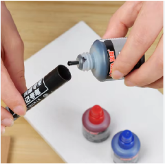 【Deli Official】DELI Stationery S632 Permanent Marking Ink (3pcs) - Suitable for All Refillable Marker Pens, No Blocking, No Leakage, High Quality
