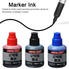 【Deli Official】DELI Stationery S632 Permanent Marking Ink (3pcs) - Suitable for All Refillable Marker Pens, No Blocking, No Leakage, High Quality