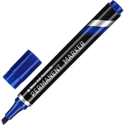 【Deli Official】DELI U10130 Think Permanent Chisel Markers (12pcs/pkt) - BLUE Bold and Long-Lasting Ink 1.5–5mm Chisel Tip for Precision,Versatility Quick-Drying Waterproof