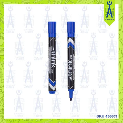 【Deli Official】DELI U10130 Think Permanent Chisel Markers (12pcs/pkt) - BLUE Bold and Long-Lasting Ink 1.5–5mm Chisel Tip for Precision,Versatility Quick-Drying Waterproof