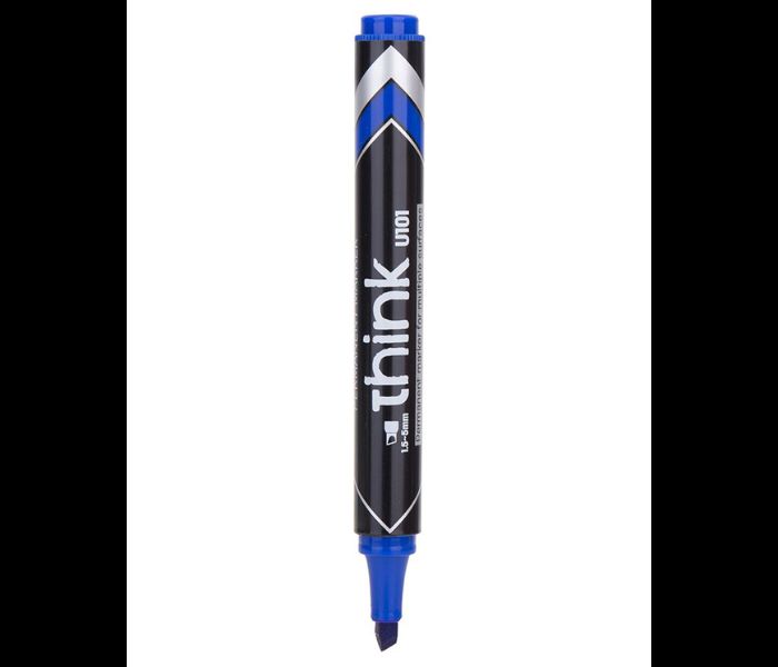 【Deli Official】DELI U10130 Think Permanent Chisel Markers (12pcs/pkt) - BLUE Bold and Long-Lasting Ink 1.5–5mm Chisel Tip for Precision,Versatility Quick-Drying Waterproof