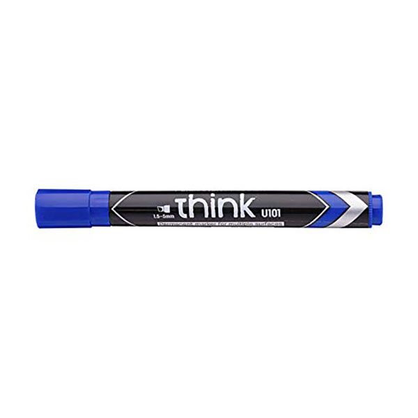 【Deli Official】DELI U10130 Think Permanent Chisel Markers (12pcs/pkt) - BLUE Bold and Long-Lasting Ink 1.5–5mm Chisel Tip for Precision,Versatility Quick-Drying Waterproof