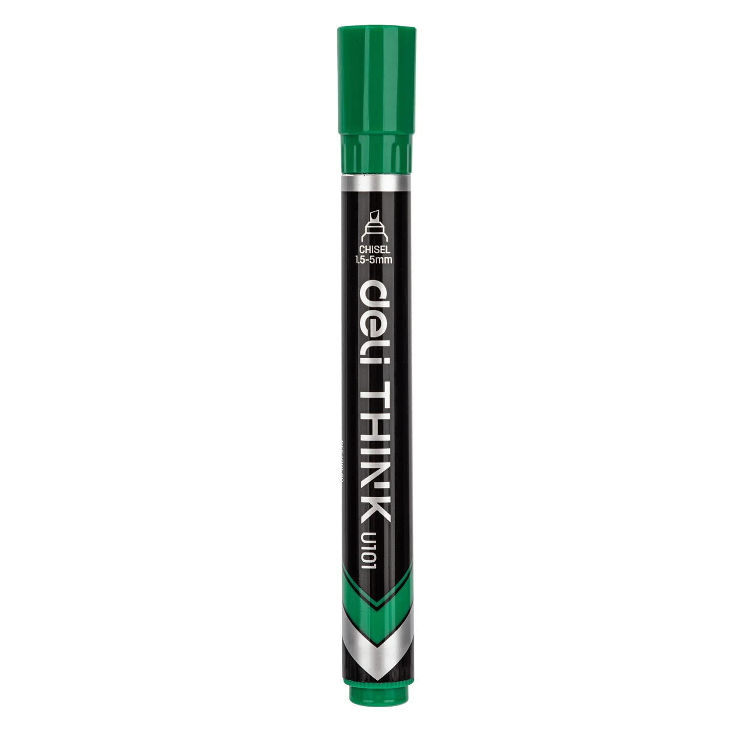 【Deli Official】DELI U10150 Think Permanent Chisel Markers - Green (12Pcs/Pkt) Waterproof & Smudge-Proof Ink 1.5–5mm Tip for Versatile Marking Low-Odor Design Quick-Drying