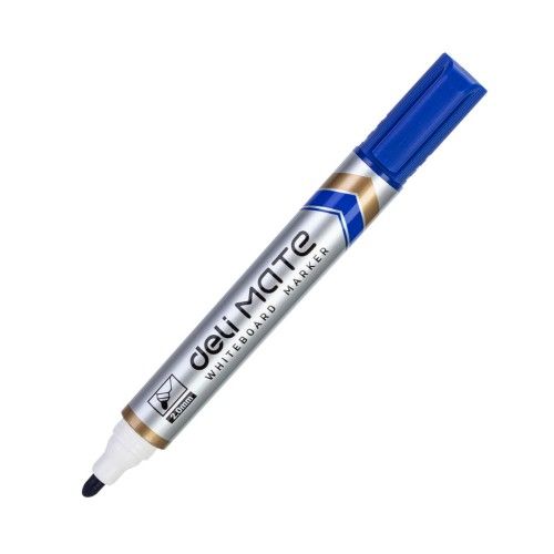 【Deli Official】 DELI U10230 Mate Permanent Bullet Refillable Markers - Blue (12pcs/pkt)E 1.5mm Tip Waterproof & Quick-Drying Ink for Multi-Surface Use Eco-Friendly ensures long-lasting marks