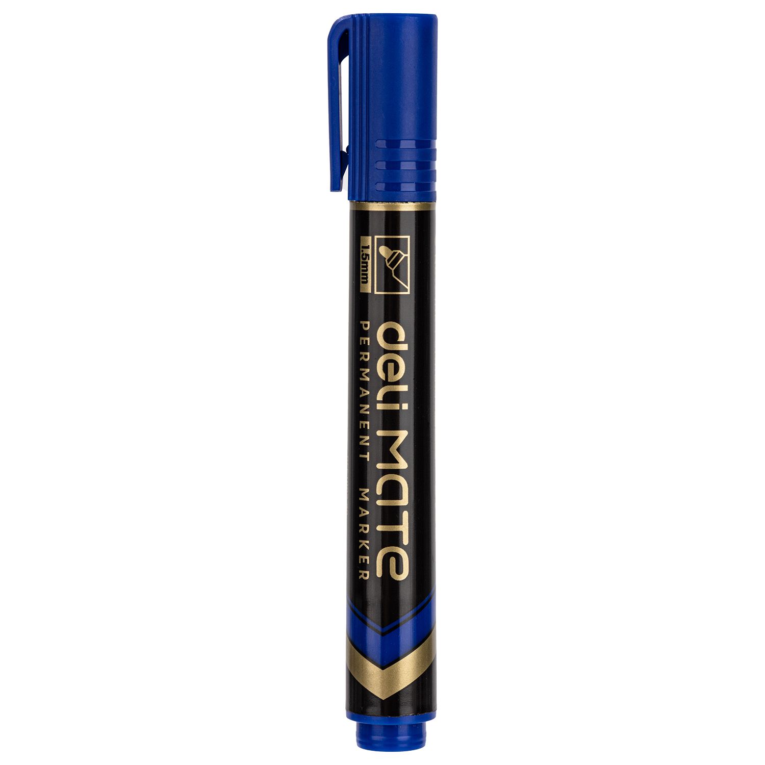【Deli Official】 DELI U10230 Mate Permanent Bullet Refillable Markers - Blue (12pcs/pkt)E 1.5mm Tip Waterproof & Quick-Drying Ink for Multi-Surface Use Eco-Friendly ensures long-lasting marks