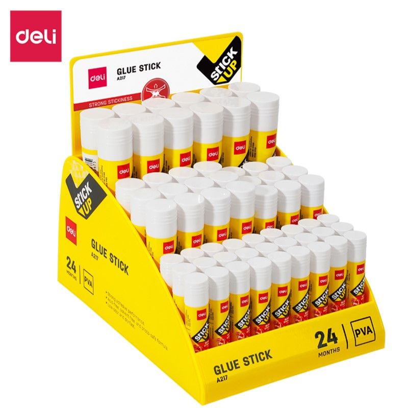 【Deli Official】 Deli EA217 PVA Glue Stick Set - 60 PCS Multi-Sized Sticks for Crafts & Office Use Assorted Sizes (9g, 15g, 21g, 36g)  Non-Toxic Eco-Friendly Quick-Drying