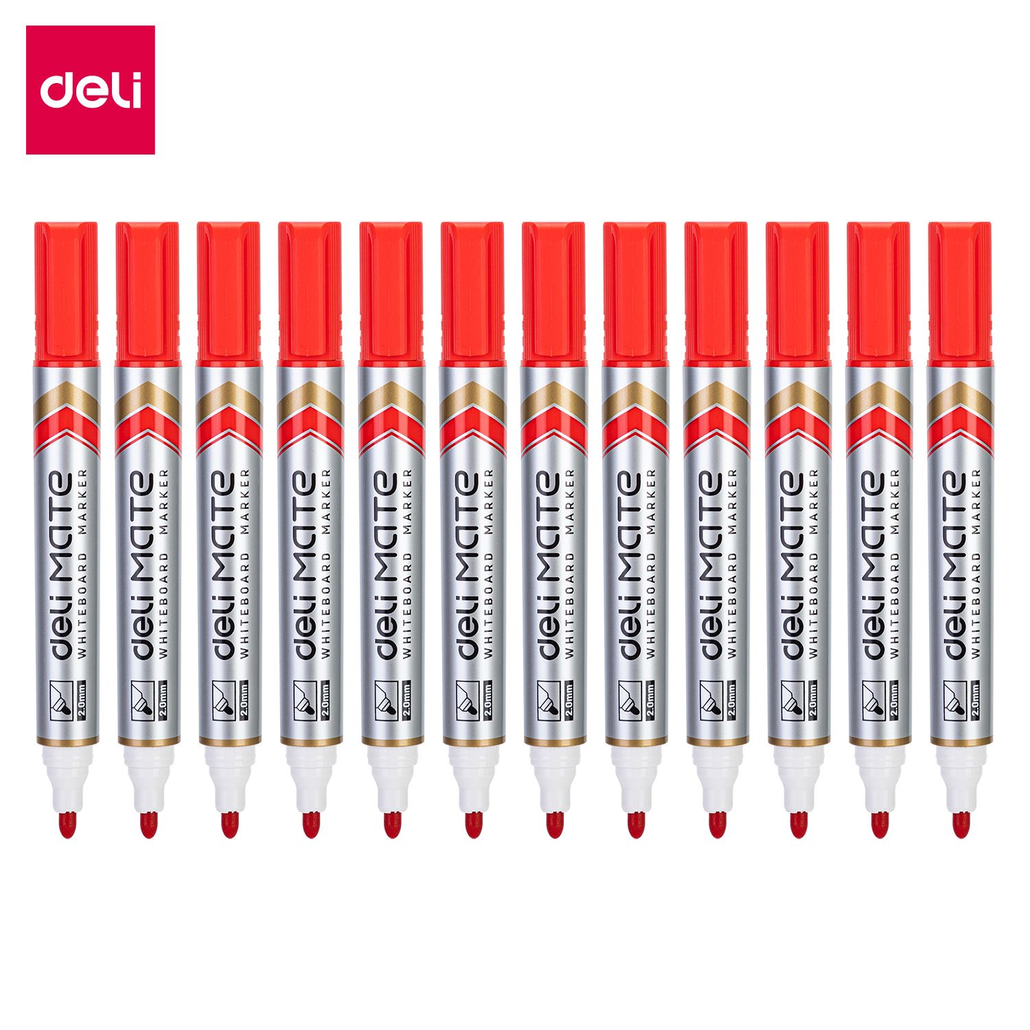 【Deli Official】 DELI U00320 Whiteboard Bullet Refillable Markers (Marker Pen) - Red