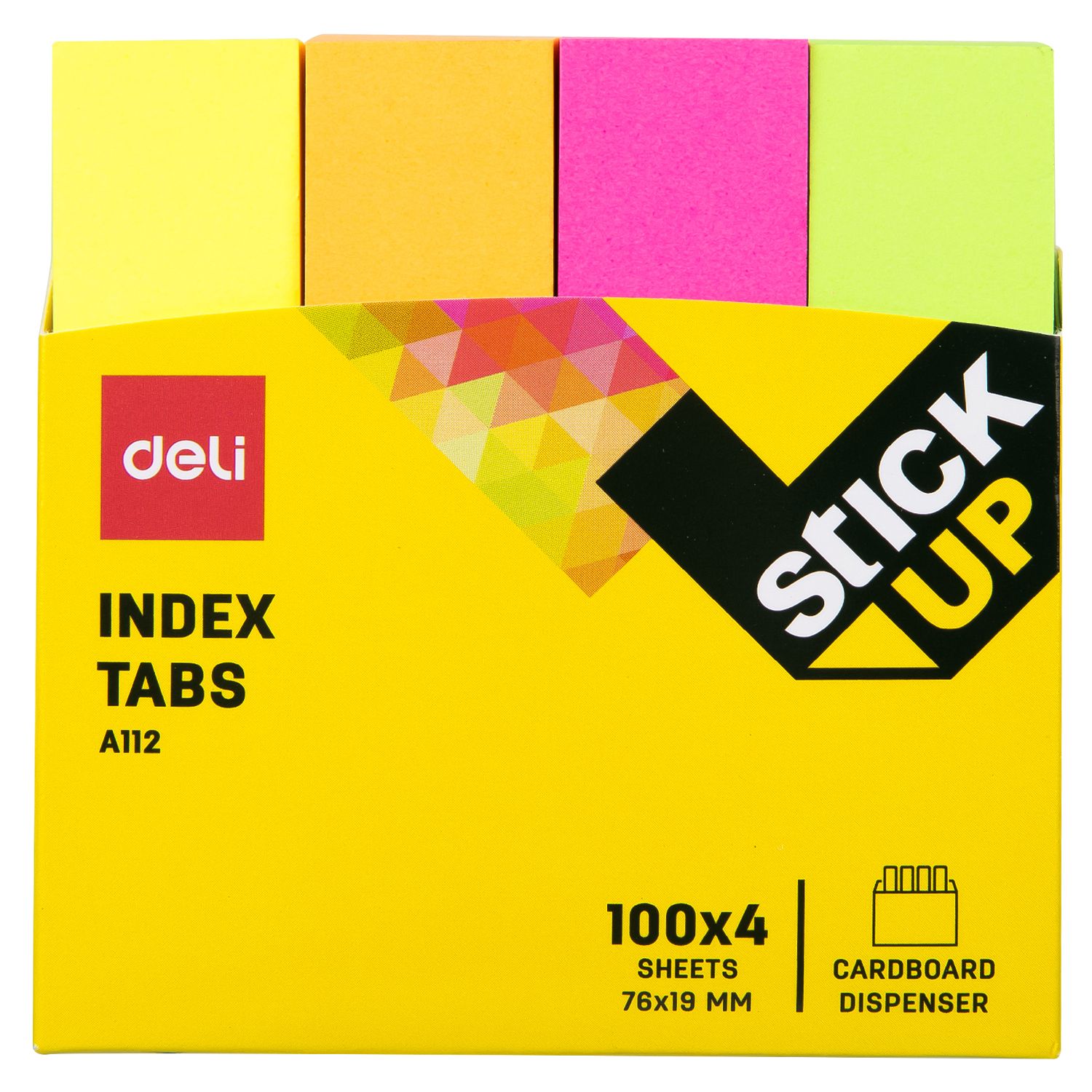 (EXCLUSIVE OFFER)DELI A10602 ARROW INDEX TABS 43x12mm 5x20SHEETS 5 COLOR Indexing & Page Markers Transparency Writing Surface