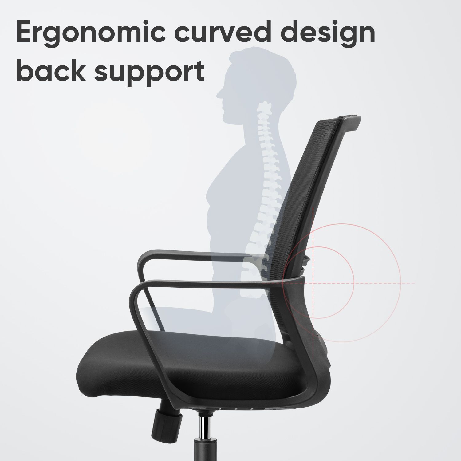 (EXCLUSIVE OFFER)DELI-Office Furniture DELI E4501 FUNCTIONAL MESH TASK MED-BACK OFFICE CHAIR Comfortable, Ergonomic Med-Back Design for Daily Use Adjustable Height
