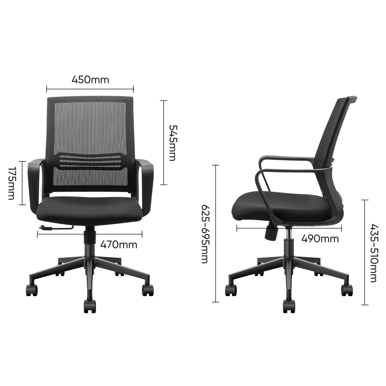 (EXCLUSIVE OFFER)DELI-Office Furniture DELI E4501 FUNCTIONAL MESH TASK MED-BACK OFFICE CHAIR Comfortable, Ergonomic Med-Back Design for Daily Use Adjustable Height