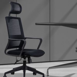 [New Arrival]DELI-Office Furniture DELI E4503 EXECUTIVE HIGHBACK MESH CHAIR WITH HEAD-REST Ergonomic Design Breathable Mesh Back Chrome Base
