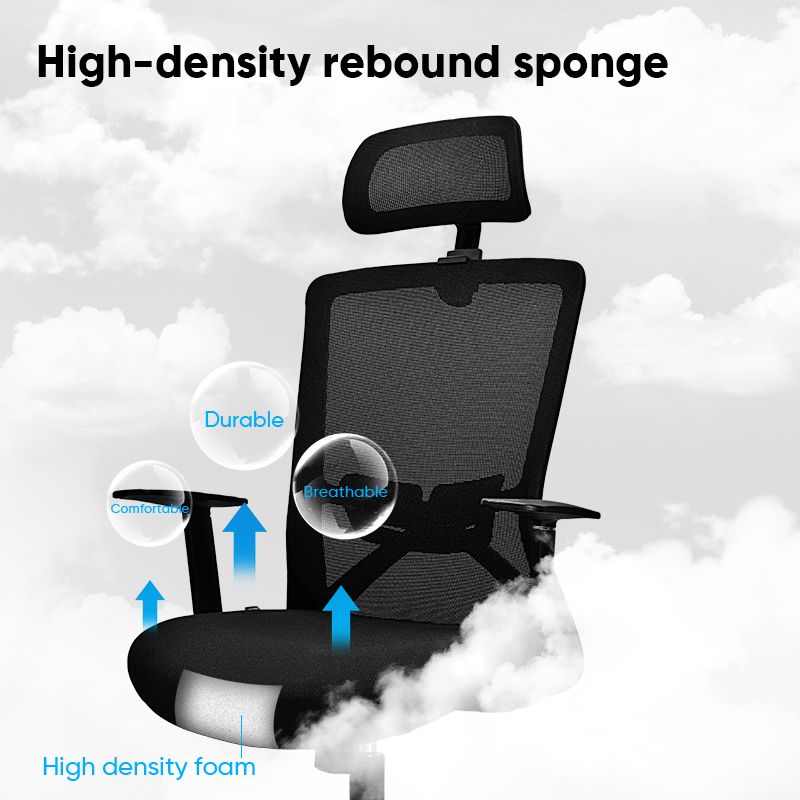 (EXCLUSIVE OFFER)DELI E4510 EXECUTIVE HIGHBACK MESH OFFICE CHAIR WITH HEAD-REST - WITH T-SHAPED ARMREST Ergonomic Design Breathable Mesh Material Adjustable Headrest