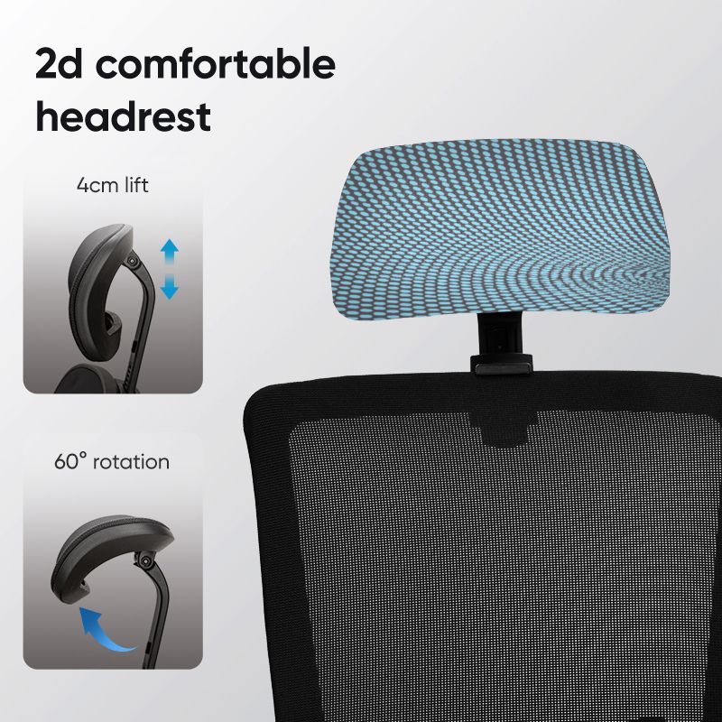 (EXCLUSIVE OFFER)DELI E4510 EXECUTIVE HIGHBACK MESH OFFICE CHAIR WITH HEAD-REST - WITH T-SHAPED ARMREST Ergonomic Design Breathable Mesh Material Adjustable Headrest