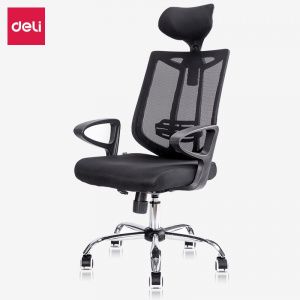 (EXCLUSIVE OFFER)DELI-Office Furniture DELI E4511 EXECUTIVE HIGHBACK ERGONOMIC MESH OFFICE CHAIR WITH HEAD-REST & CHROME BASE Adjustable Headrest & Chrome Base