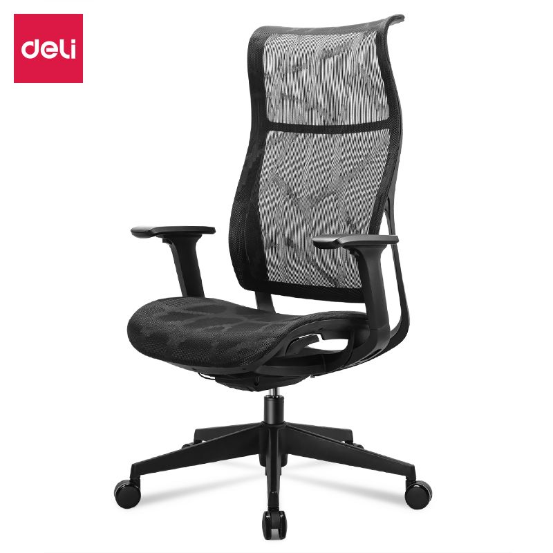(EXCLUSIVE OFFER)DELI-Office Furniture DELI 91004 EXECUTIVE HIGHBACK ERGONOMIC MESH OFFICE CHAIR WITH HEAD-REST Adjustable Headrest T-Shaped Armrests