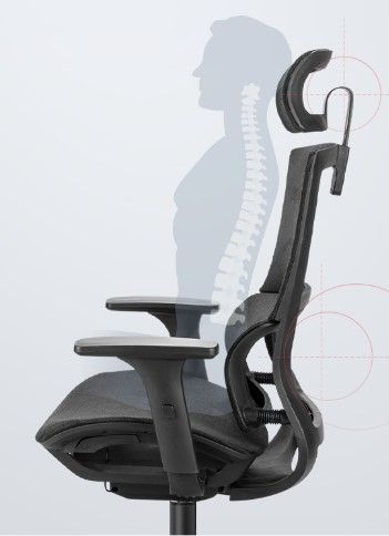 [Limited Sale]DELI-Office Furniture DELI 87050 EXECUTIVE HIGHBACK ERGONOMIC MESH OFFICE CHAIR WITH HEAD-REST Adjustable Headrest T-Shaped Armrests