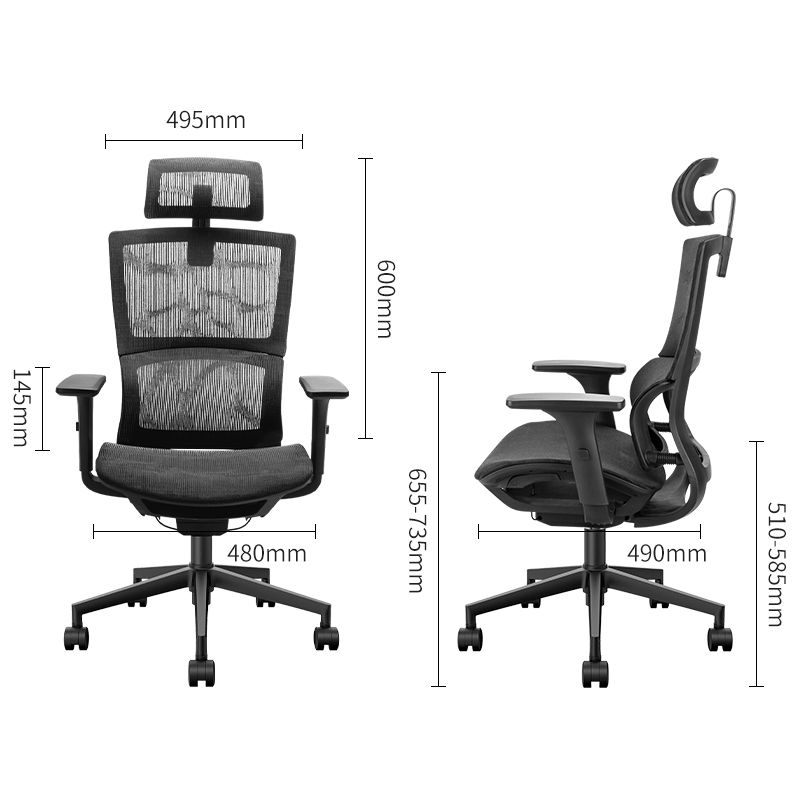 [Limited Sale]DELI-Office Furniture DELI 87050 EXECUTIVE HIGHBACK ERGONOMIC MESH OFFICE CHAIR WITH HEAD-REST Adjustable Headrest T-Shaped Armrests
