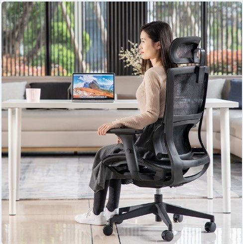 [Limited Sale]DELI-Office Furniture DELI 87050 EXECUTIVE HIGHBACK ERGONOMIC MESH OFFICE CHAIR WITH HEAD-REST Adjustable Headrest T-Shaped Armrests