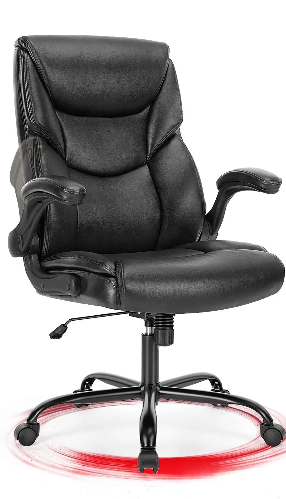 (EXCLUSIVE OFFER)DELI E4516 EXECUTIVE HIGHBACK LEATHER OFFICE CHAIR - WITH EXTRA PADDING Premium Leather Upholstery Ergonomic Design