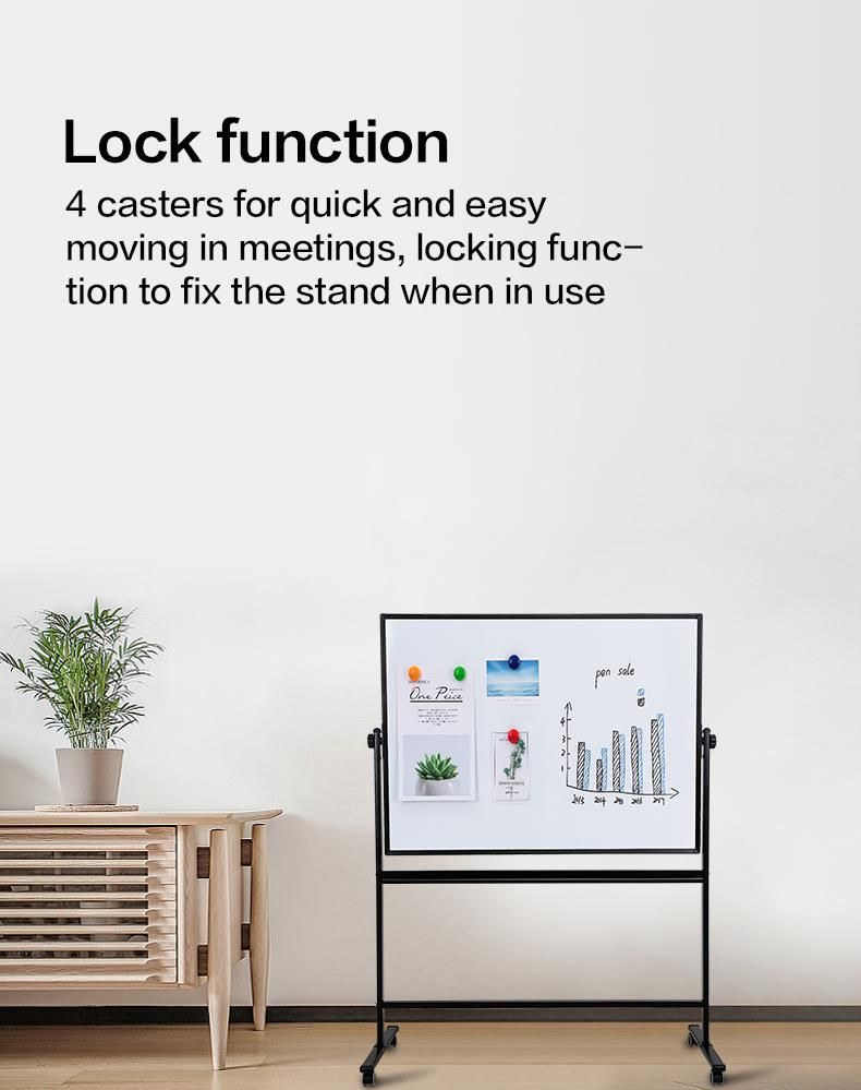 【Deli Official】DELI-Office Equipment DELI E7882 Magnetic Mobile  Whiteboard  4x3FT Adjustable Height Double-Sided Magnetic Surface Easy to Erase