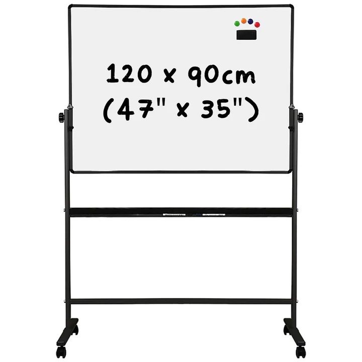 【Deli Official】DELI-Office Equipment DELI E7882 Magnetic Mobile  Whiteboard  4x3FT Adjustable Height Double-Sided Magnetic Surface Easy to Erase