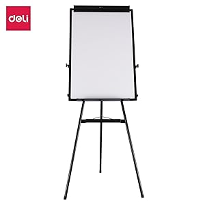 Deli Official】DELI-Office Equipment DELI E7892 Magnetic  Flipchart Stand 90cm x 60cm -  Adjustable Tripod Stand , Portable Design , Foldable Pen Tray