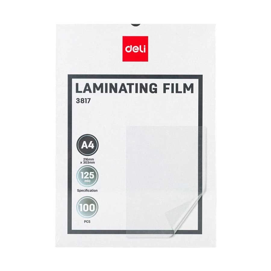 [Anniversary Sale]DELI E3817 LAMINATING POUCHES A4 125MIC PKT OF 100'S High Quality Clear Finish Durable PET/EVA Material Protects Documents from Moisture Dust and Damage