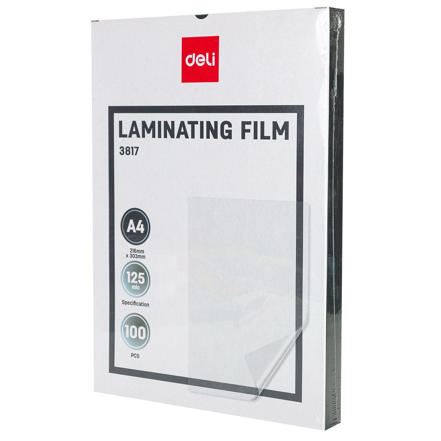 [Anniversary Sale]DELI E3817 LAMINATING POUCHES A4 125MIC PKT OF 100'S High Quality Clear Finish Durable PET/EVA Material Protects Documents from Moisture Dust and Damage