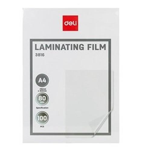 [Anniversary Sale]DELI E3816 LAMINATING POUCHES A4 80MIC. - PKT OF 100'S - High Quality PET/EVA Material Protects Documents from Moisture Dust and Damage Compatible with All Standard Hot Laminator