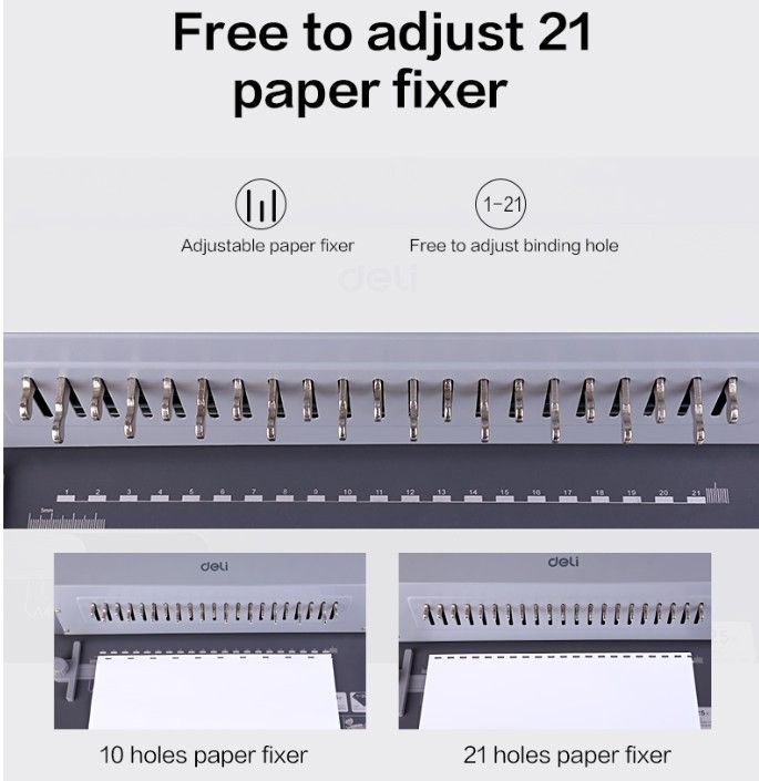 【Deli Official】 DELI-Office Equipment DELI 3874 BINDING MACHINE STEEL HEAVY DUTY PUNCH CAPACITY 25 SHEETS BIND CAPACITY 450 SHEETS Adjustable Paper Guide