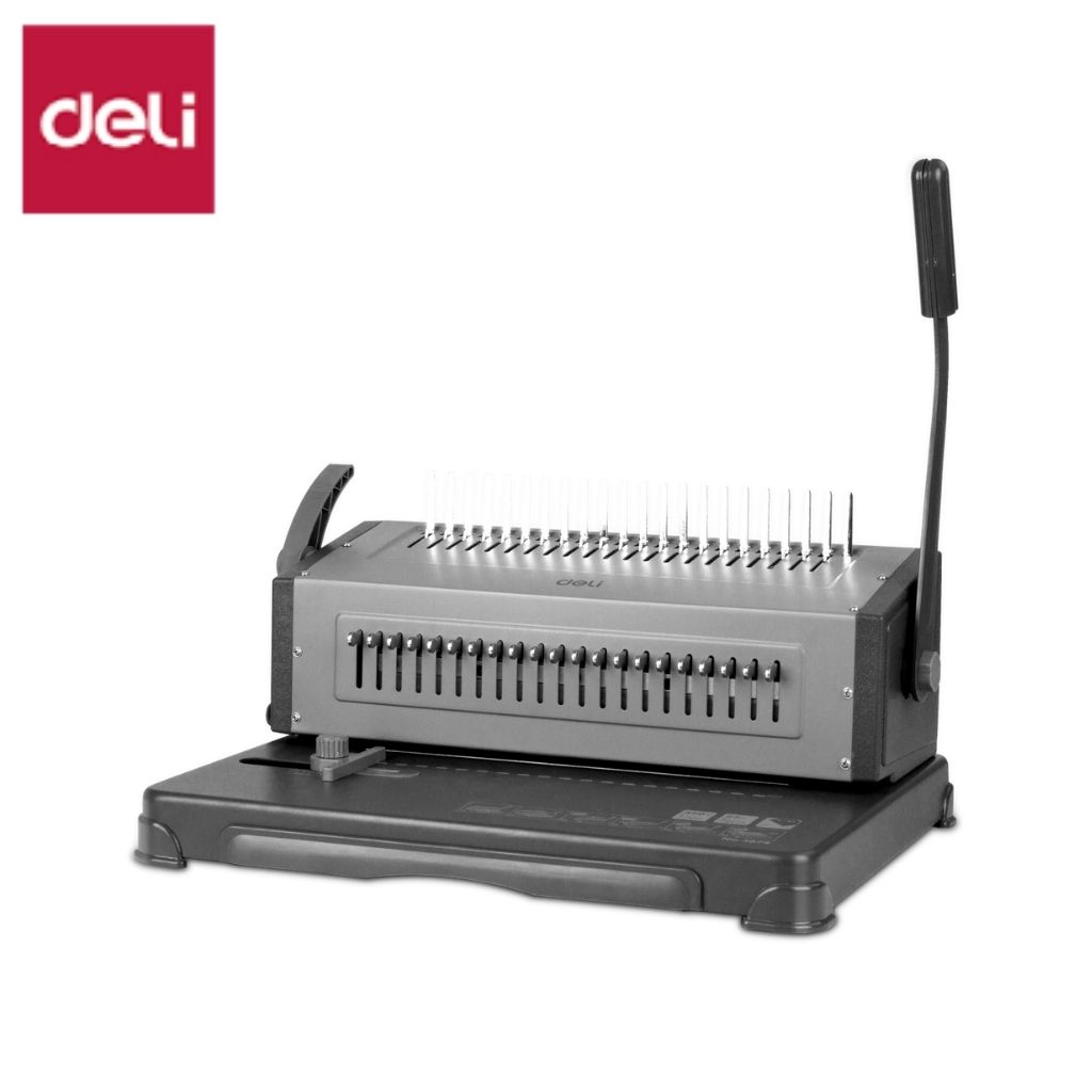 【Deli Official】 DELI-Office Equipment DELI 3874 BINDING MACHINE STEEL HEAVY DUTY PUNCH CAPACITY 25 SHEETS BIND CAPACITY 450 SHEETS Adjustable Paper Guide