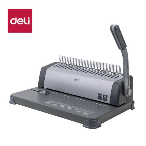 【Deli Official】DELI-Office Equipment DELI 3872 BINDING MACHINE STEEL - PUNCH CAPACITY = 15 SHEETS / BIND CAPACITY 15-Sheet Punch, 425-Sheet Bind Capacity, Adjustable Margin, Heavy-Duty