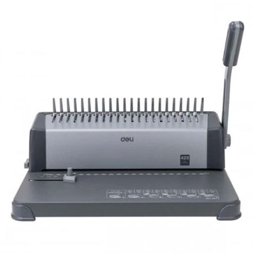 【Deli Official】DELI-Office Equipment DELI 3872 BINDING MACHINE STEEL - PUNCH CAPACITY = 15 SHEETS / BIND CAPACITY 15-Sheet Punch, 425-Sheet Bind Capacity, Adjustable Margin, Heavy-Duty