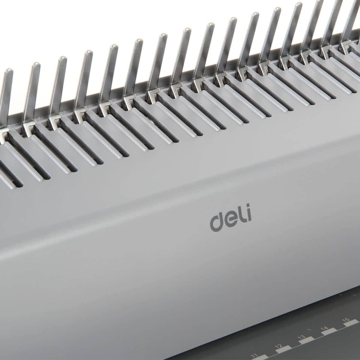 【Deli Official】DELI-Office Equipment DELI 3872 BINDING MACHINE STEEL - PUNCH CAPACITY = 15 SHEETS / BIND CAPACITY 15-Sheet Punch, 425-Sheet Bind Capacity, Adjustable Margin, Heavy-Duty