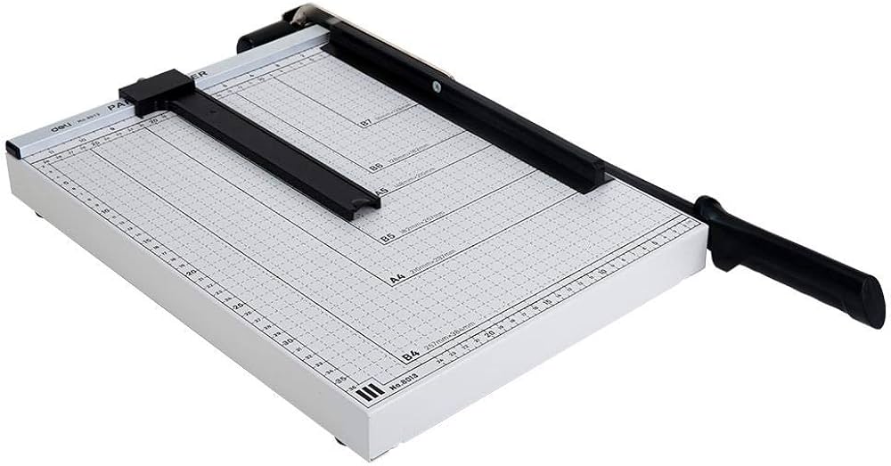 【Deli Official】DELI-Office Equipment DELI E8013 STEEL PAPER TRIMMER B4 15x12 - Heavy Duty Guillotine Cutter 10-Sheet Capacity Steel Base Precision Ruler Safety Lock Ideal for Office School & Craft