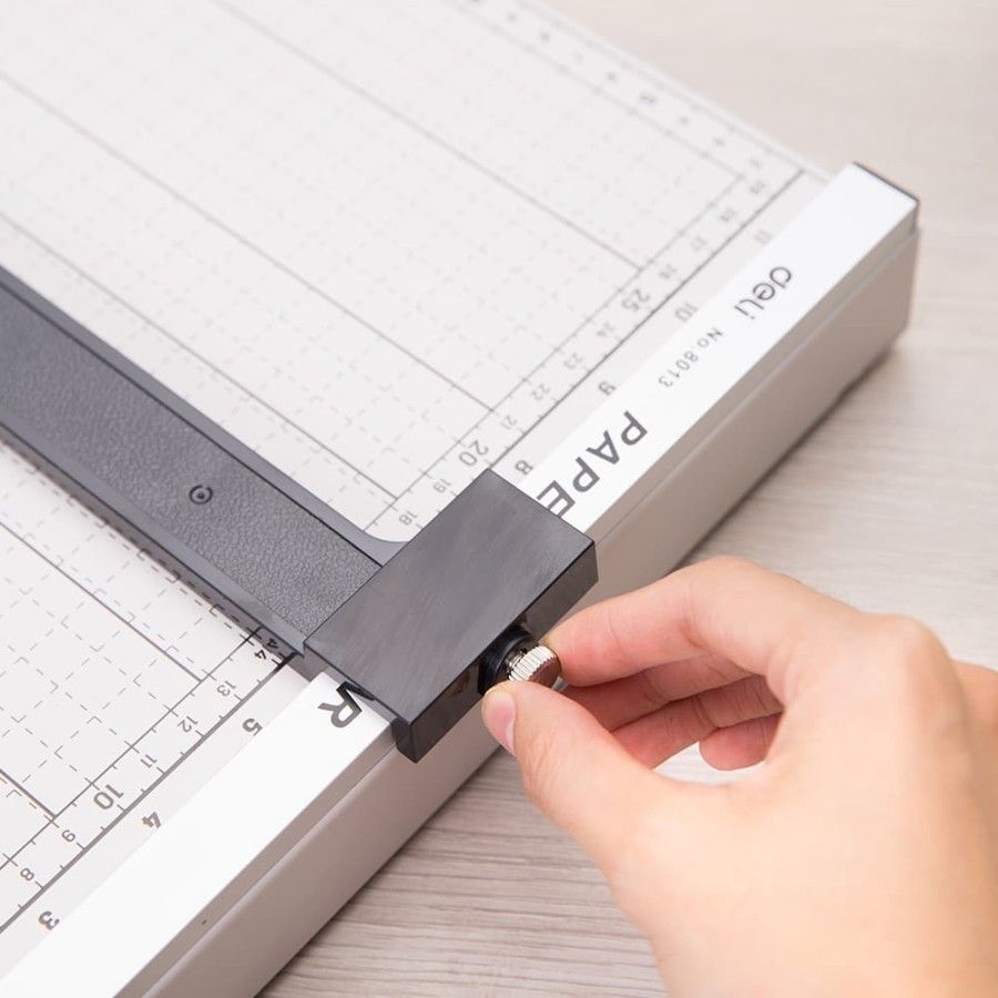 【Deli Official】DELI-Office Equipment DELI E8013 STEEL PAPER TRIMMER B4 15x12 - Heavy Duty Guillotine Cutter 10-Sheet Capacity Steel Base Precision Ruler Safety Lock Ideal for Office School & Craft