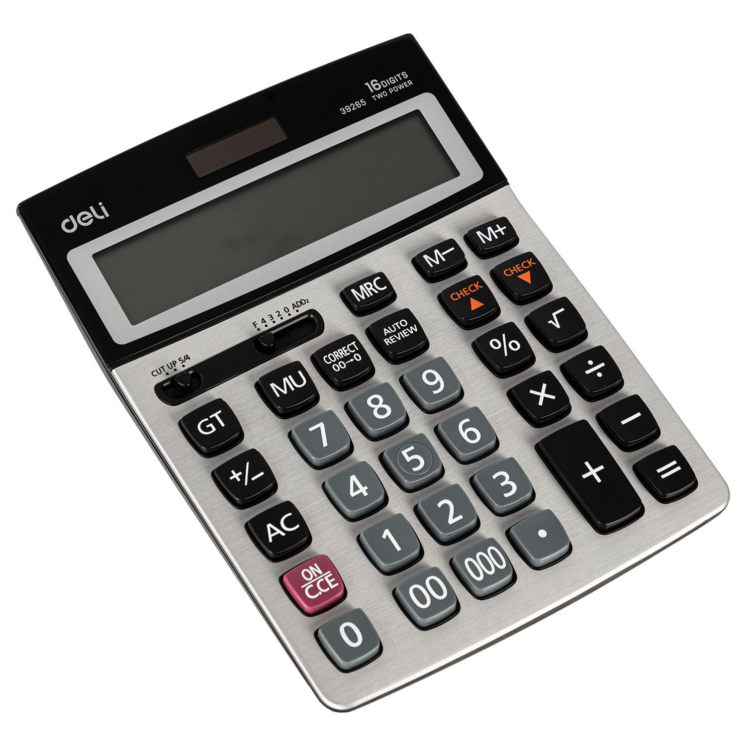 【Special Deal】 DELI-Office Supplies  DELI CORE E39265 120-CHECK CALCULATOR 16-DIGIT METAL Dual Power Source Auto Power Off Memory Functions