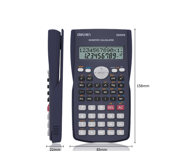 【Special Deal】 DELI-Office Supplies   DELI CLASIC D82MS 240F SCIENTIFIC CALCULATOR 10+2 DIGITS - 40 Functions, 10+2 Digits, KICD Approved