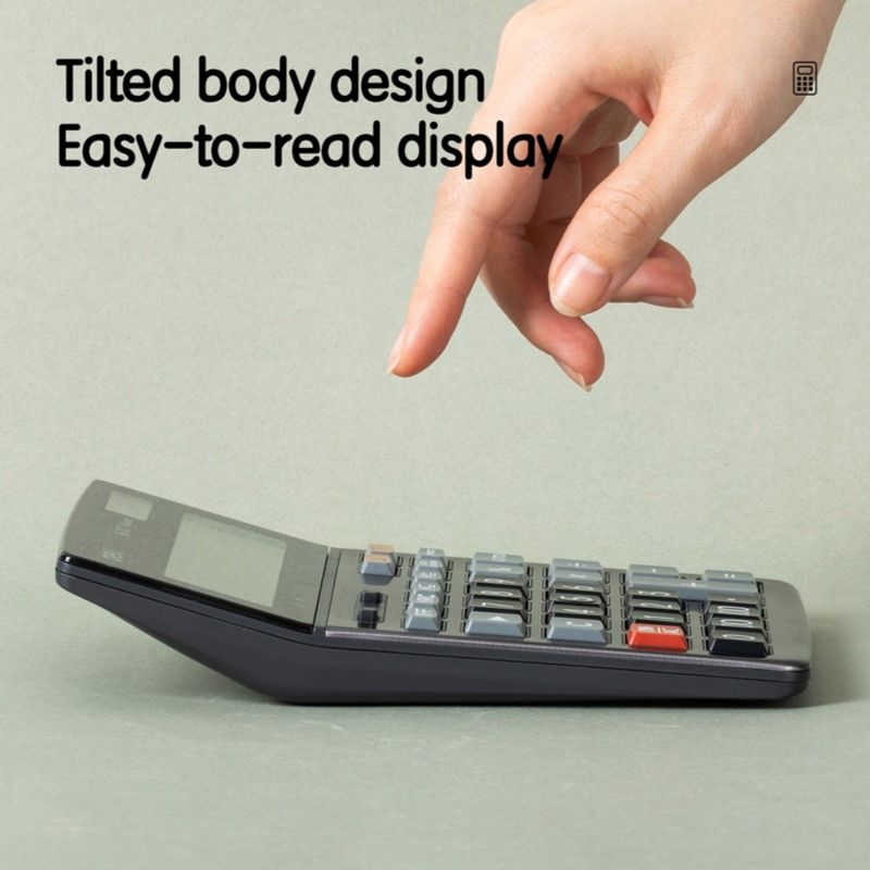 [ Special Deal ] DELI-Office Supplies DELI CORE E1671C 150-CHECK CALCULATOR 14-DIGIT METAL Tax Calculation Function Dual Power Source Auto Power Off
